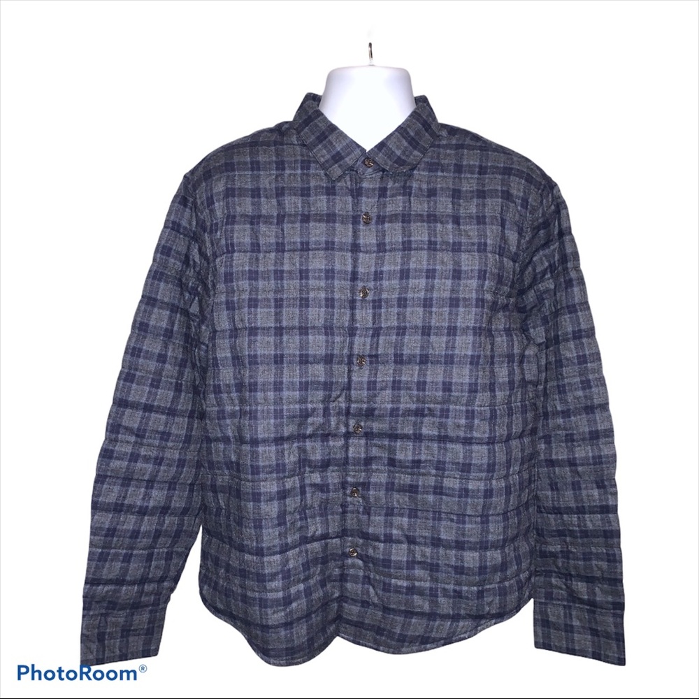Thomas Dean Men’s Quilted Flannel Shirt Jacket